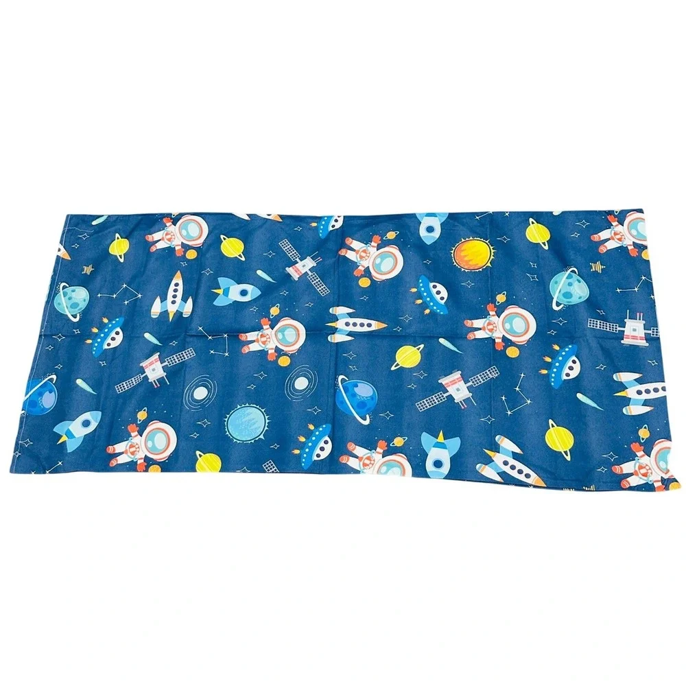 Wildkin Kids Nap Mat Cover 100% Cotton Space Astronaut Rocket Blue 20x45